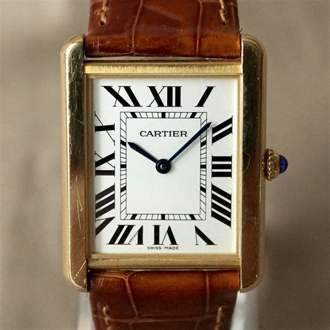 cartier tank mens gold|cartier tank solo gold vintage.